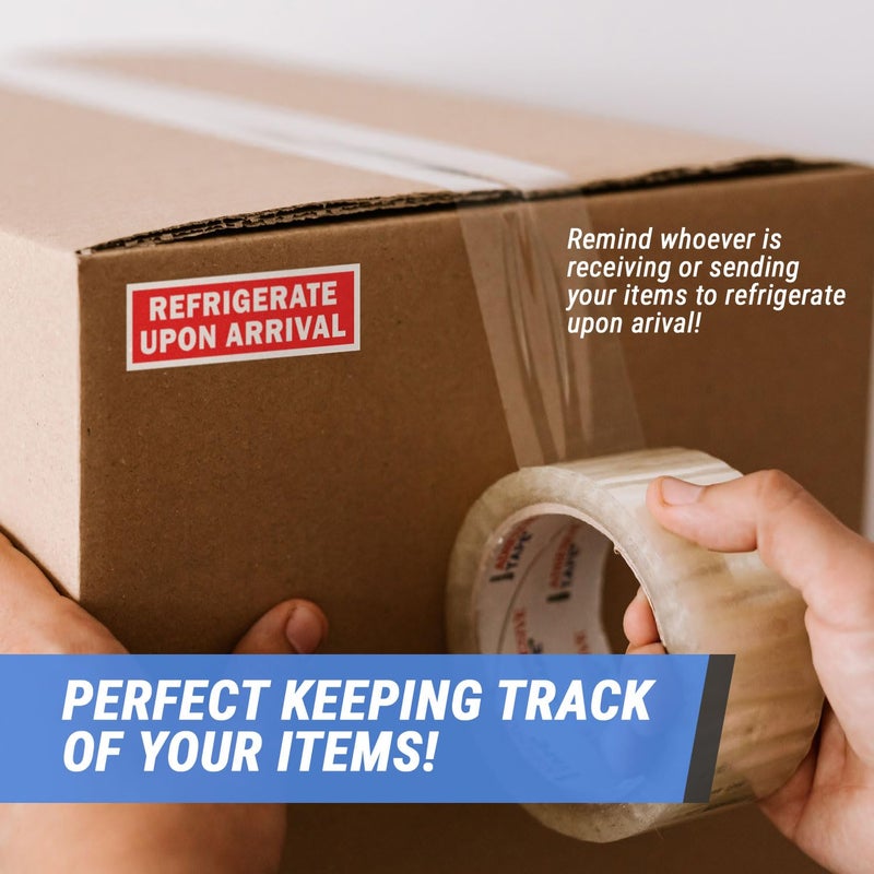 OfficeSmartLabels Refrigerate Upon Arrival Stickers (1.5 x 4 inch, Red - 1200 Labels) Refrigerate Upon Arrival Labels for Perishable Items, Fruits or Freight Forwarding - Image 2